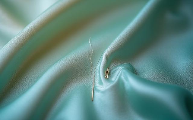 繊細な絹製品の修理・修復作業